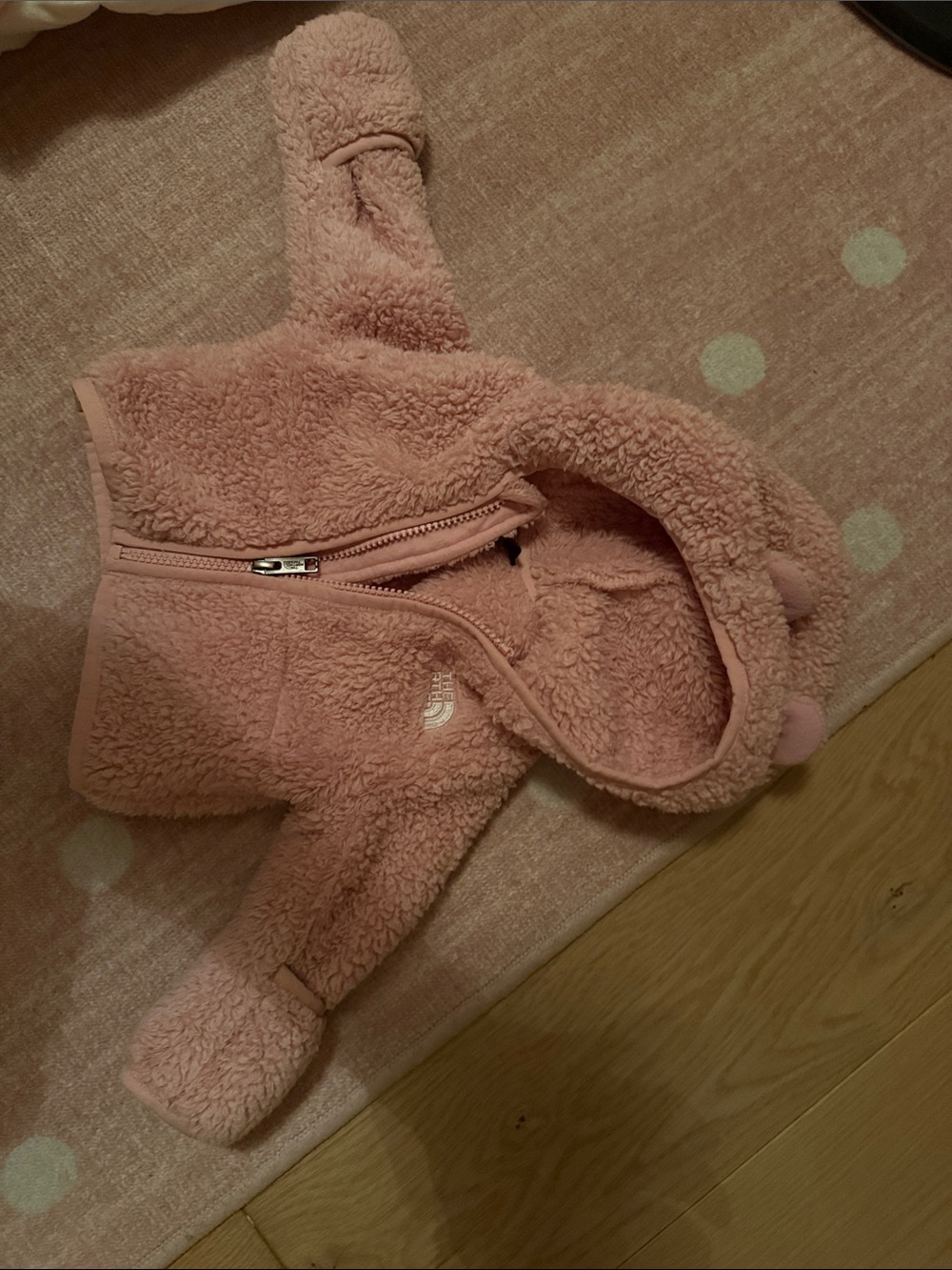 The North Face Baby Pink Sherpa Hooded Jacket with Ears